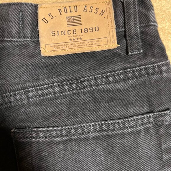 US Polo Assn Men 32x32‎ Black Denim Regular Straight Fit Vintage 5 Pocket Jeans - Picture 11 of 11